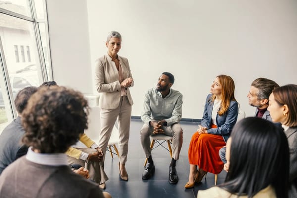 Professional coaching session in a focused conversation